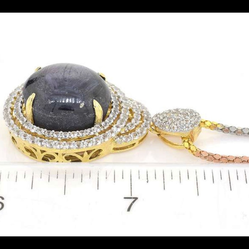 Huge Cabochon Star Ruby and Sapphire Necklace